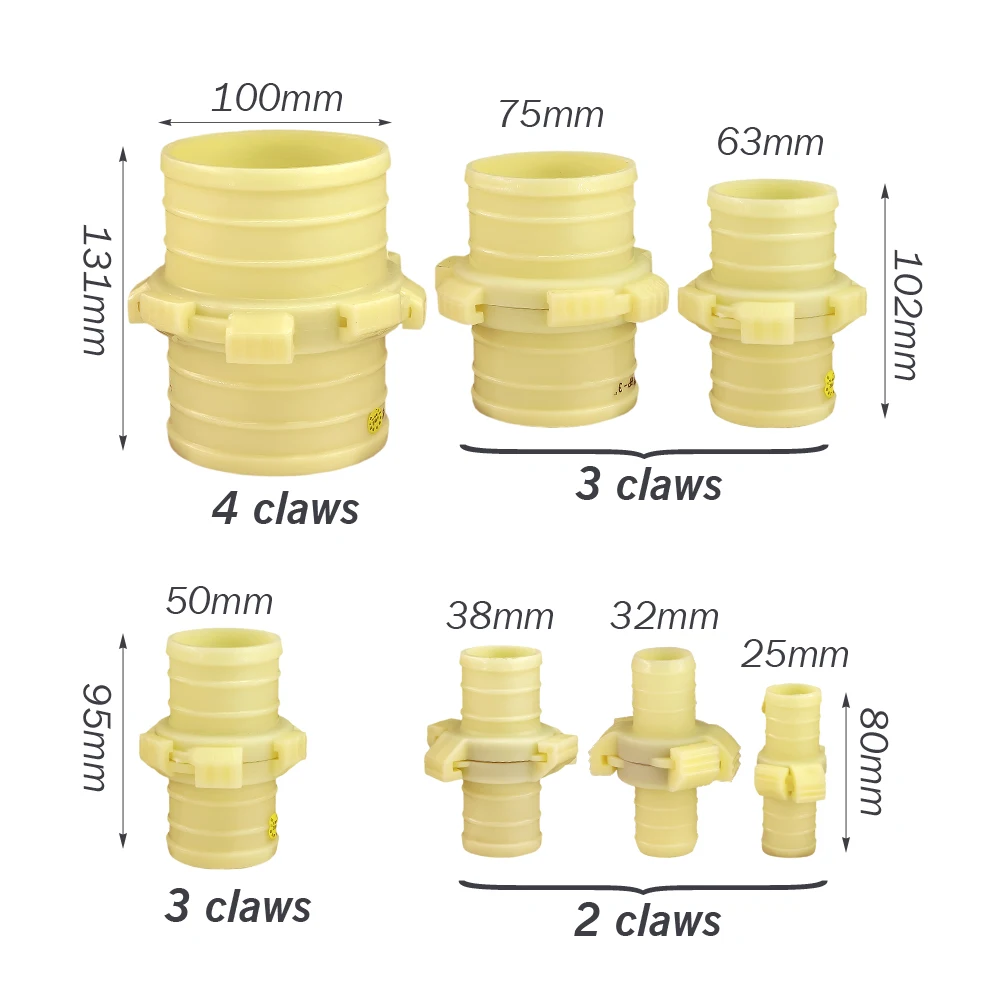 25/32/38/50/63/75/100mm Plastic Garden Irrigation Hose Adapter ABS Quick Connector Agriculture Watering Pipe Tube Connect Repair