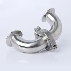 304 Stainless Steel Elbow Sanitary Fitting 19mm 25mm 32mm 38mm 45mm 51mm 57mm 63mm Pipe OD Feerule + Tri Clamp + Silicon Gasket