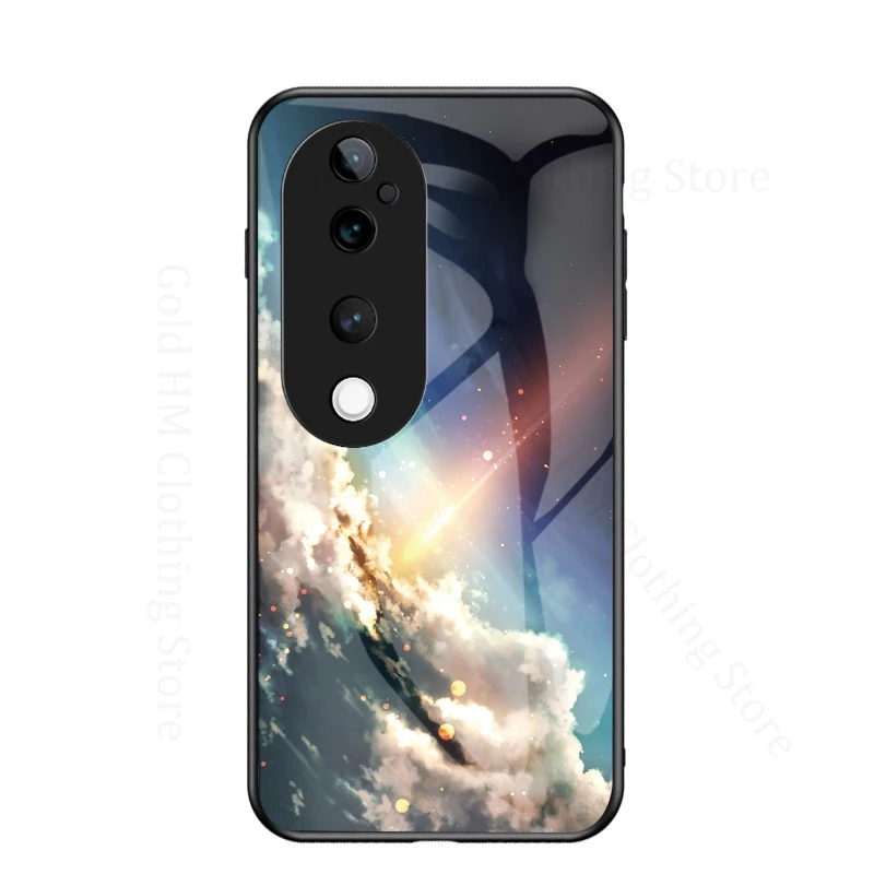 

For vivo V70 V60 Lite Starry Sky Gradient Glass CoVER Shockproof Phone Case For VIVO V50 Lite V30e V40 Pro V29 E Soft TPU Cover