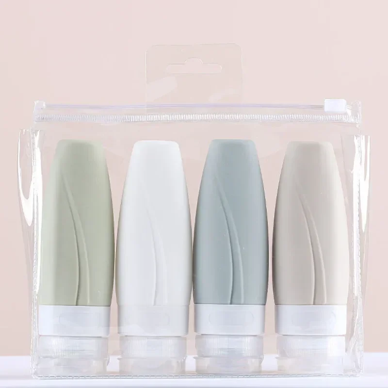 1/4PCS Lot Silicone Travel Bottle Set Conical Cosmetic Storage Refillable Lotion Bottle Shower Gel Shampoo Empty Container