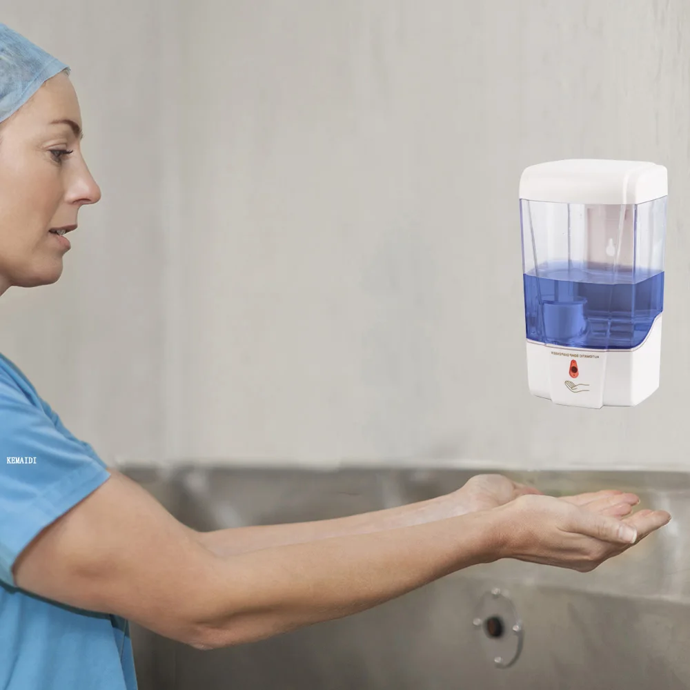 KEMAIDI 500ML Automatic Soap Dispenser Touchless Sensor Hand Sanitizer Shampoo Detergent Dispenser Wall Mounted For Bathroom