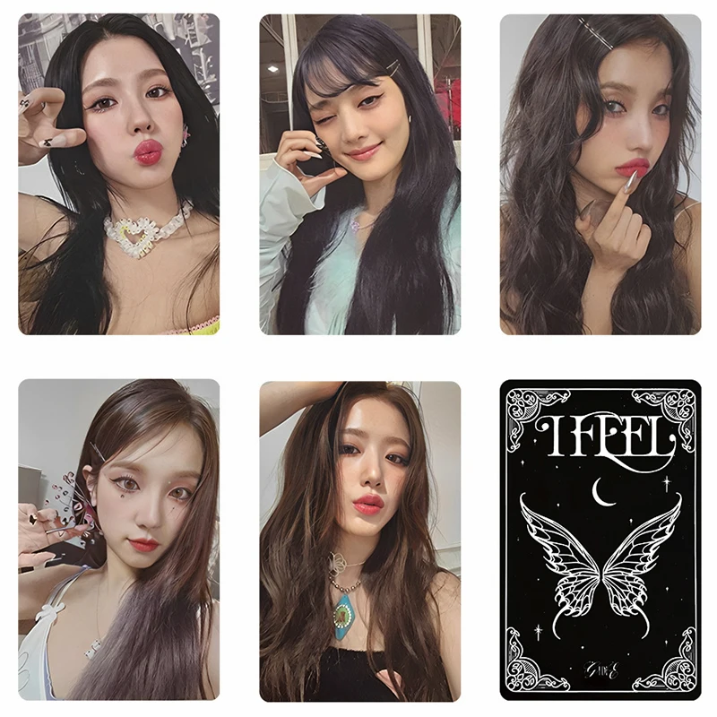 Tarjetas fotográficas Kpop Gidle, tarjetas Lomo de doble cara, impresión HD para regalo de colección de fanáticos, nuevo álbum, 5 piezas por juego