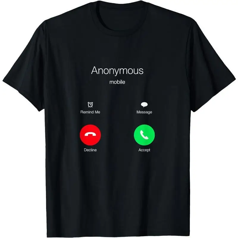 

Cotton Short Sleeve Anonymous Calling Anon Tshirt Graphic Tees