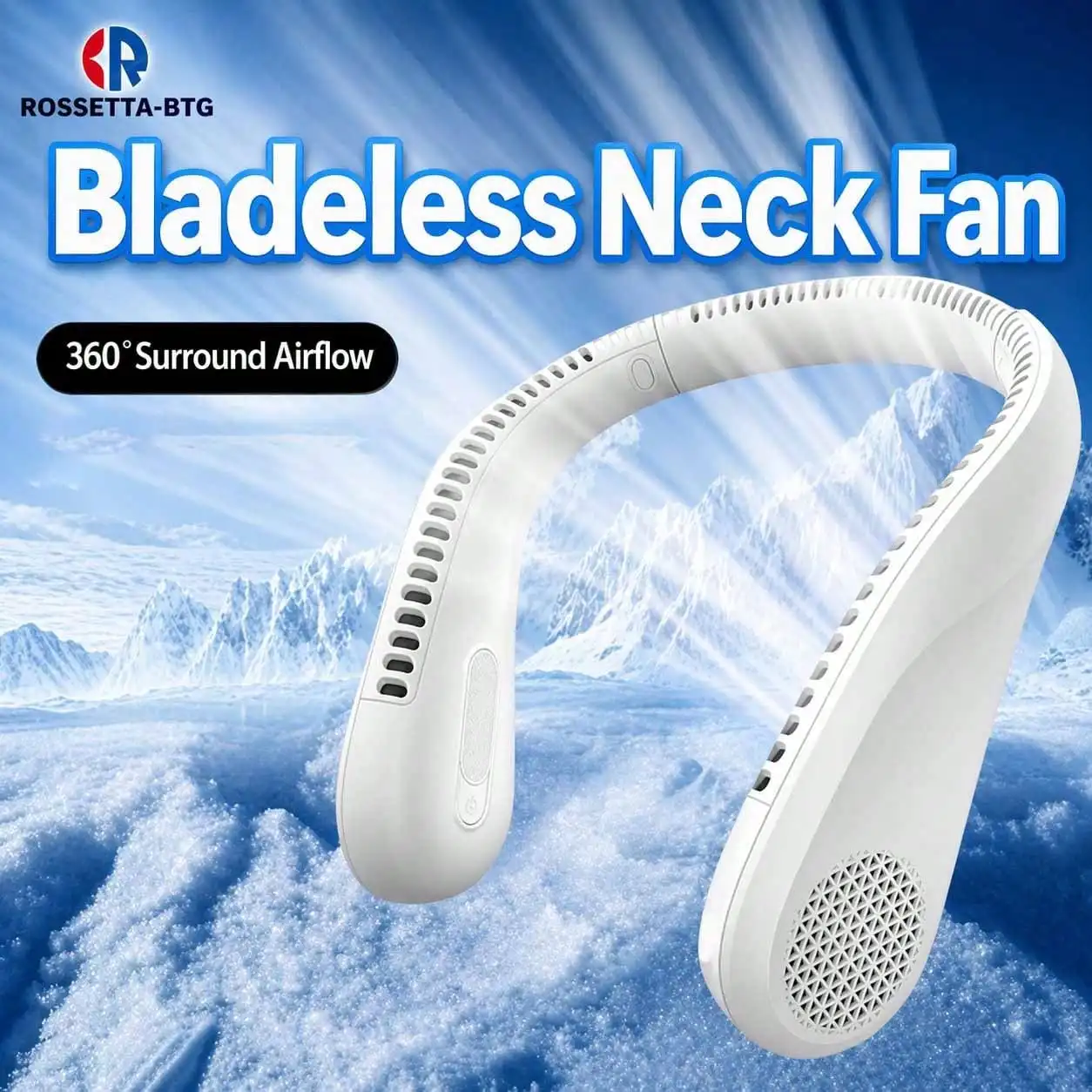 

Portable Bladeless Neck Fan,5000mAh Portable Personal Fan, Hands-Free Bladeless Fan, 3 Speeds,Up And Down Dual Ventilati