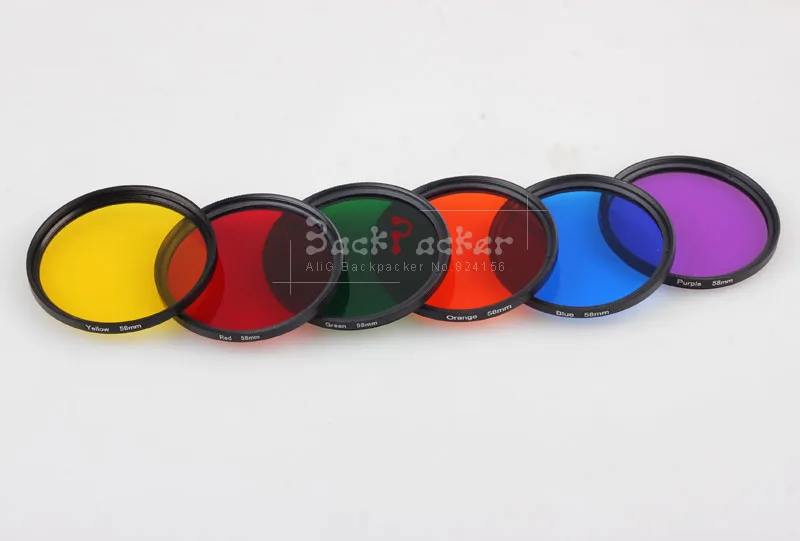 Camera Lens Filter 40.5 43 46 49 52 55 58 62 67 72 77 82mm Red Orange Yellow Green Blue Purple ND2 ND4 ND8 For Canon Nikon Sony