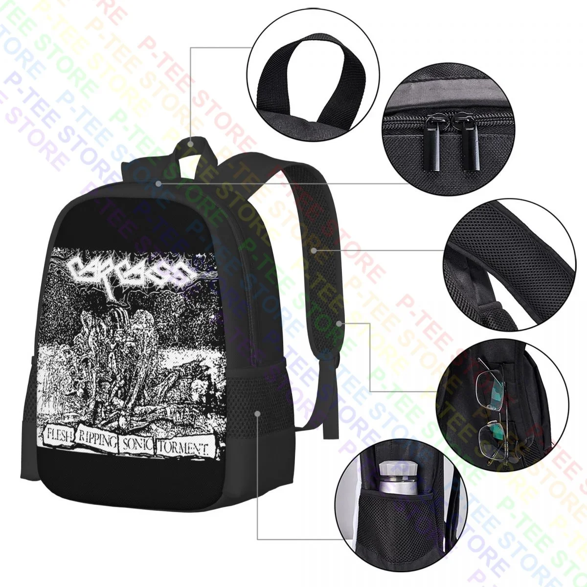 Ransel kapasitas besar kreatif, tas Tote Gym kapasitas besar, ransel GraveBackpack, matras darah inkanasi darah, Gatecreeper, ransel logam mati