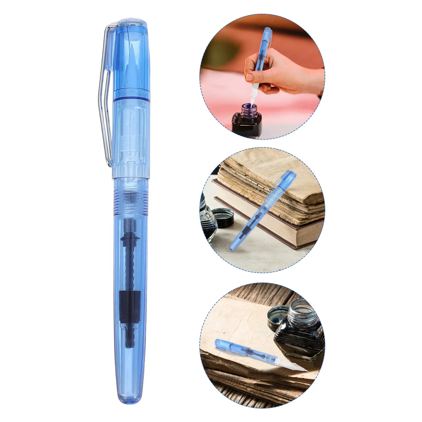 2Pcs Calligraphy Ink Brush Pens Soft Nylon Tip Refillable Watercolor Brush Pens for Chinese Japanese Traditional Painting
