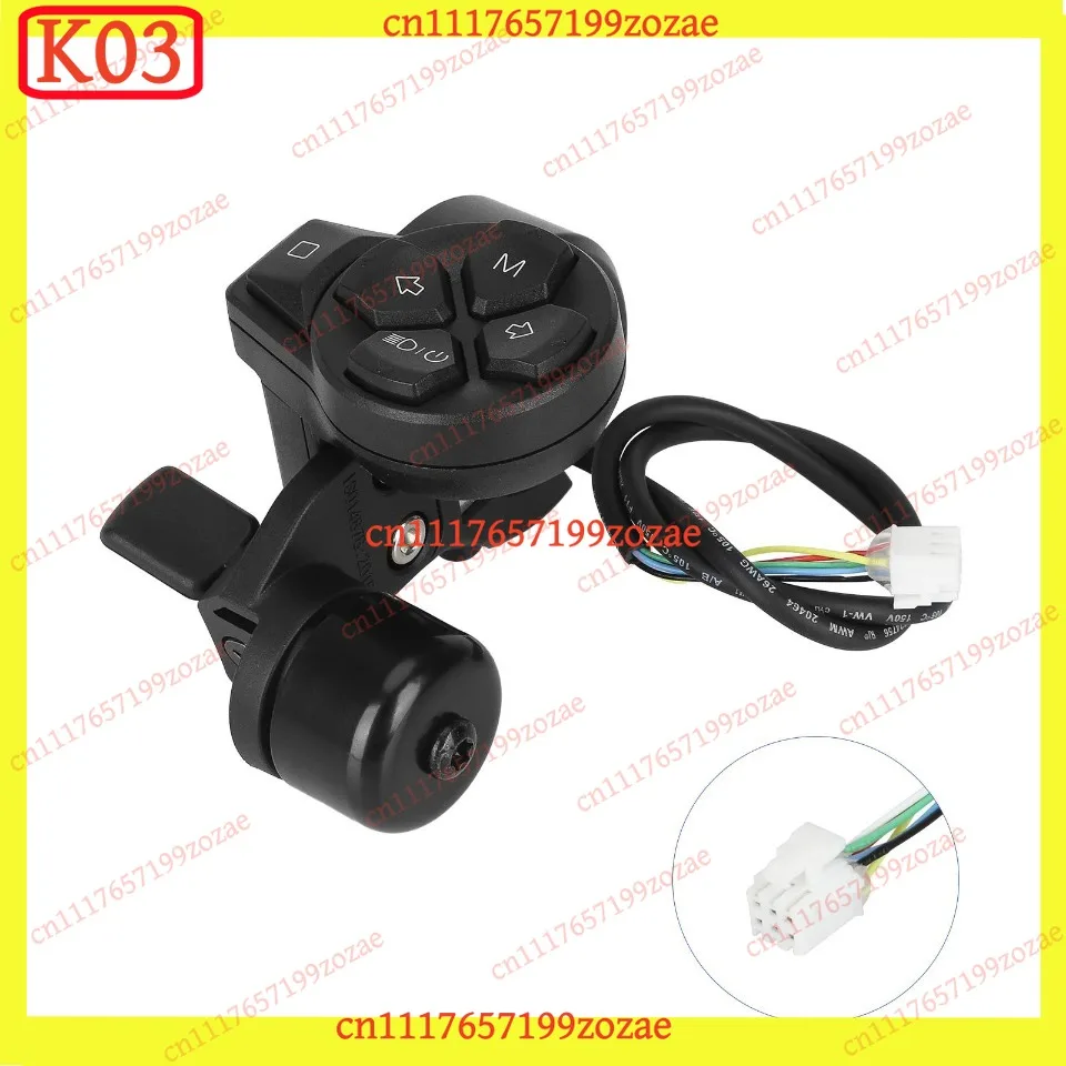 k3 3-in-1 Handlebar Control Switch, Compatible for Ninebot ZT3 G3 F3 E-Scooter Headlight Turn Signal & Bell Replacement Parts