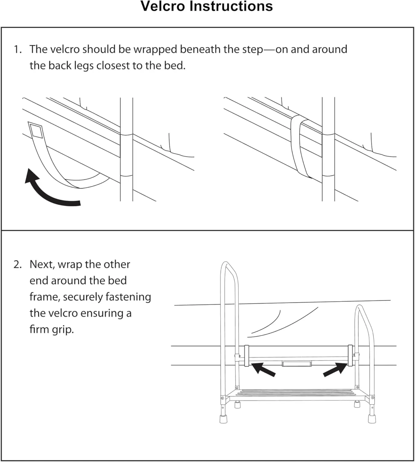 Adjustable Height Bed Step Stool with LED Light & Grab Bars for Elderly Fall Prevention - Portable Medical Aid