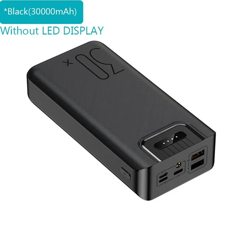 LED Power Bank 30000mAh Portable Charging Poverbank Pack Charge External Battery 2USB Powerbank For iPhone Xiaomi Samsung Huawei
