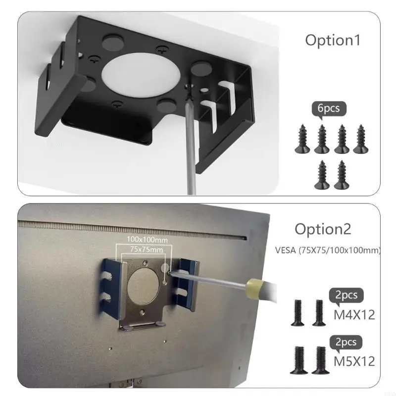 Space Saving Full Metal Holder For Mini Desktop Computer Desk Or Screen Back Installation Metal Mounting Bracket