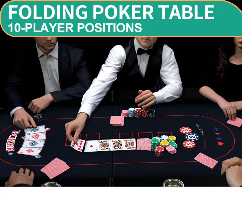 Stół do gry w Texas Hold'em, 86 cali, na żetony, do klubu, rozrywka, gra dla 10 graczy, składany.