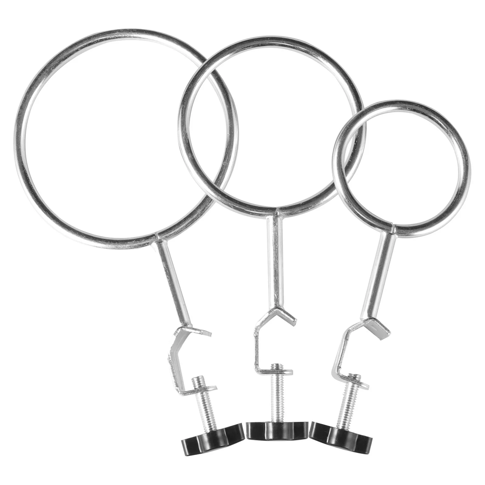 

3 Pcs Iron Frame Ring Retort Rings for Laboratory Supplies Small Hoop Experiment Clamp Metal Stand Accessories