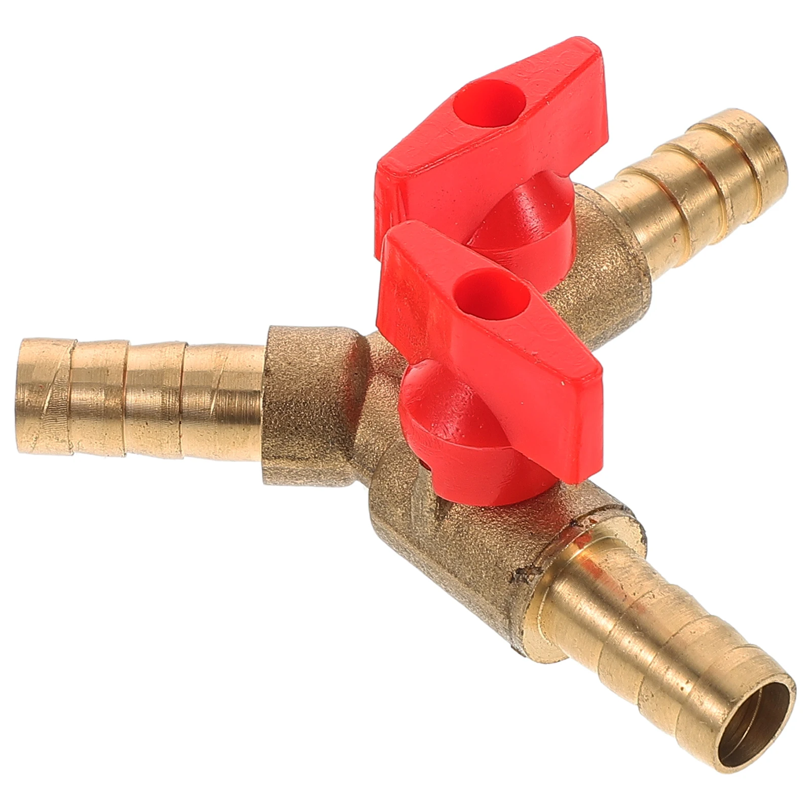 

Three Way Gas Valve Y Shape 3-Way Shut Off Ball Valve For Fuel Gas Distribution Hose Barb 10Mm Copper Y-Valve Red