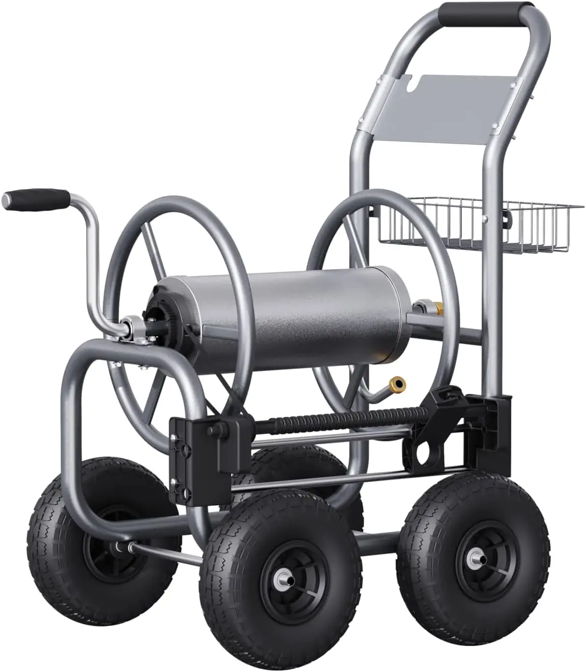 Hose Cart with Wheels Heavy Duty, Industrial Hose Reels for Outside, 250-Feet of 5/8