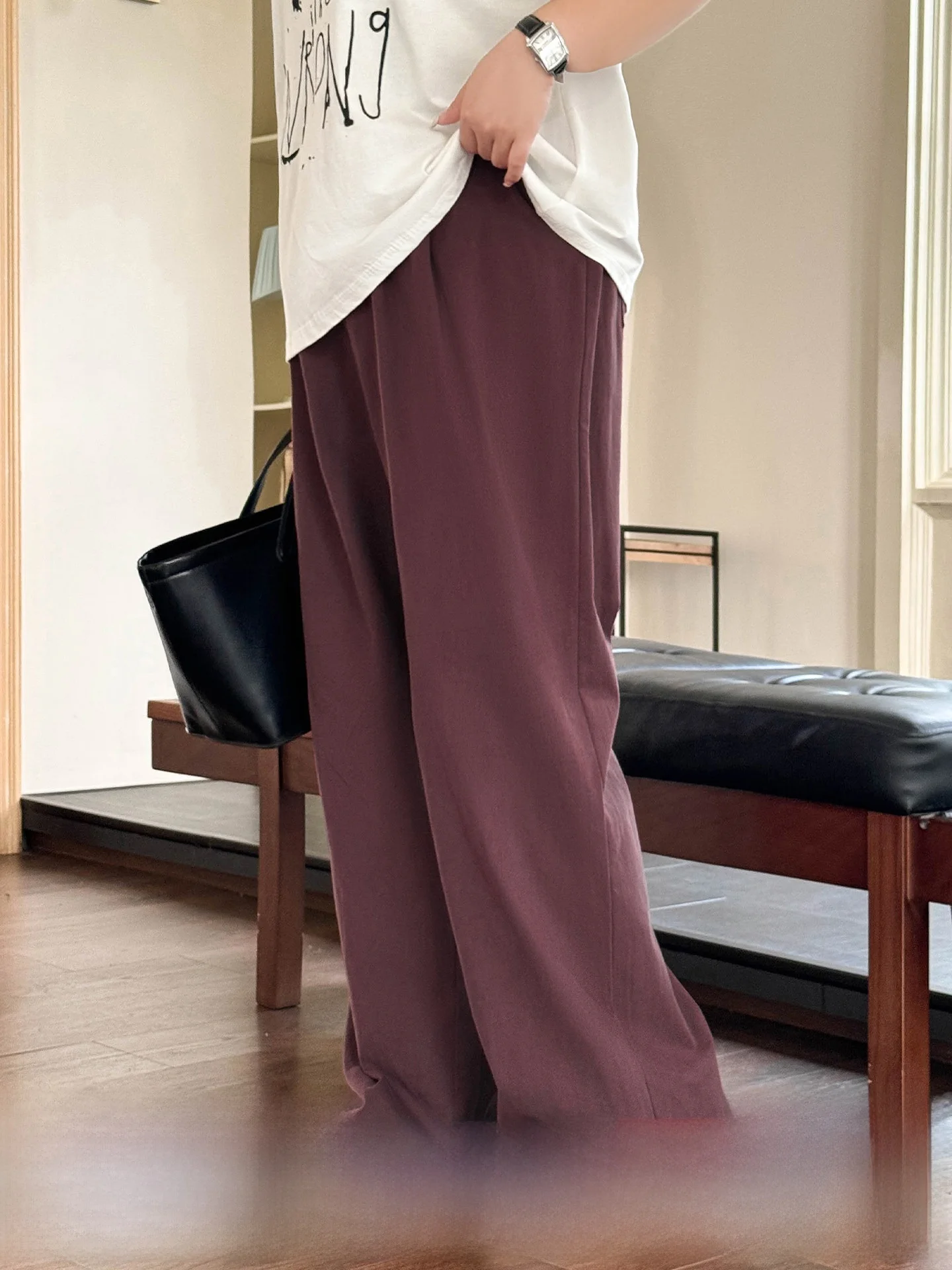 

Loose High Waist Wide Leg Pants plus Size Casual Straight Cut Cotton Trousers Comfortable Spring Summer Big Women's Fashion