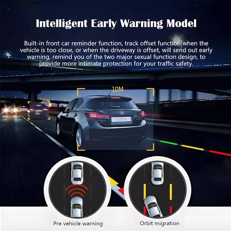 ADAS-車のダッシュボードカメラ,32GBカード,1080p HD, 360 ° 回転,24時間駐車モード,暗視,モーション検出
