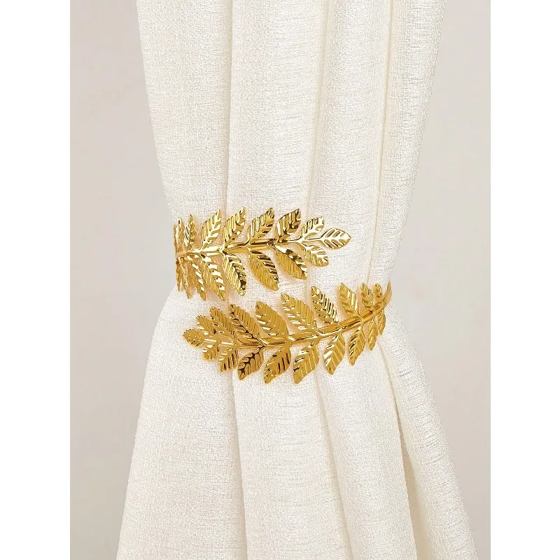 1pc /2pcs  Metal Leaf Clip Curtain Rings - Decorative Opening Hooks for Window Drapes, Easy Slide Design for Home Interio