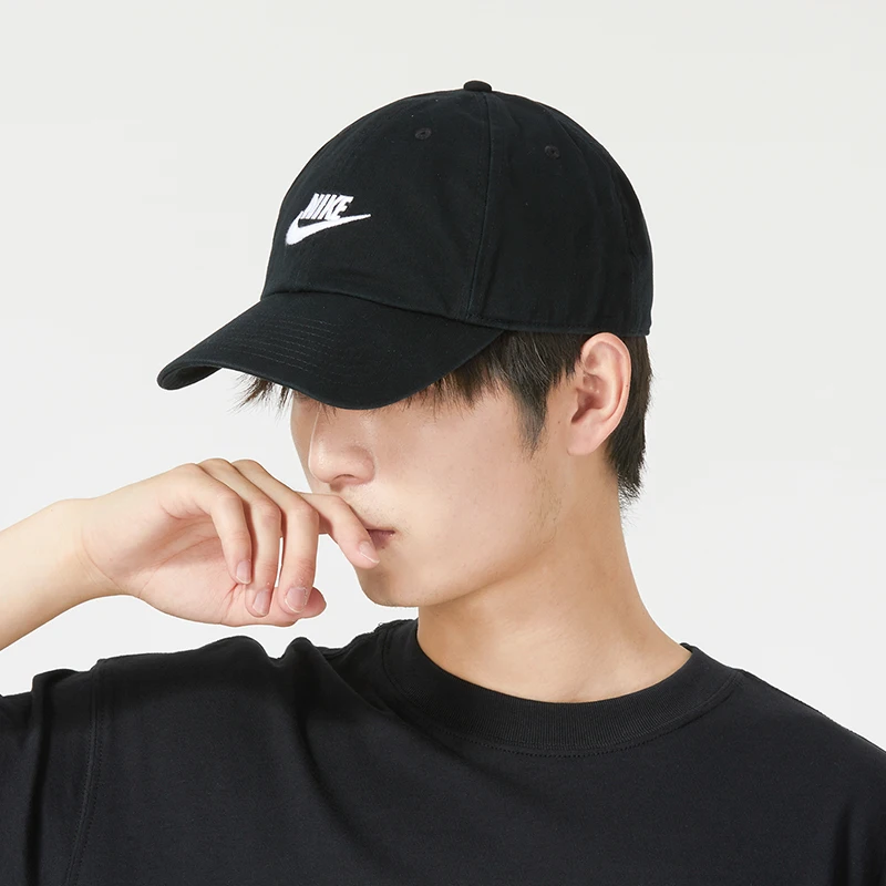 Nike Unisex Baseball Cap Fitness Sports Running Cap Solid Color Fashion Trendy Cap Fb5368-011