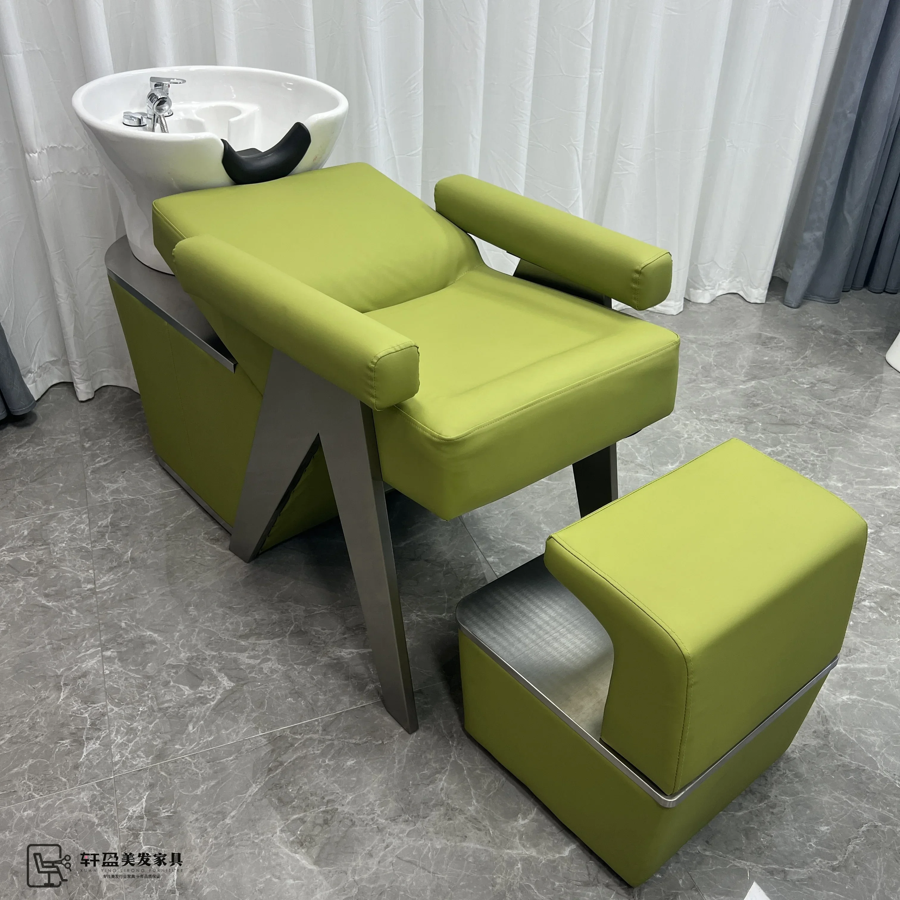 Shampoo Chair Hair Flushing Bed Hair Ceramic Basin Shampoo Chair