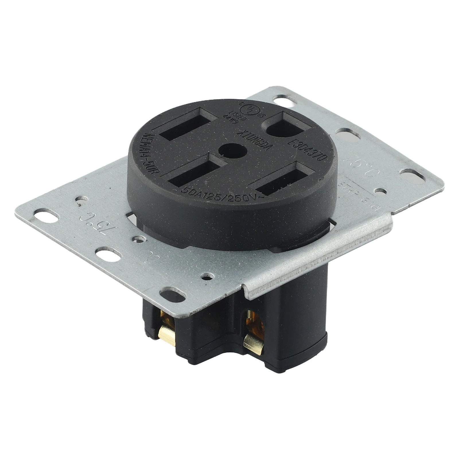 For NEMA 14 50R Flush Mounting Receptacle Accepts Multiple AWG Sizes Suitable for Range and Dryer Applications at 50A