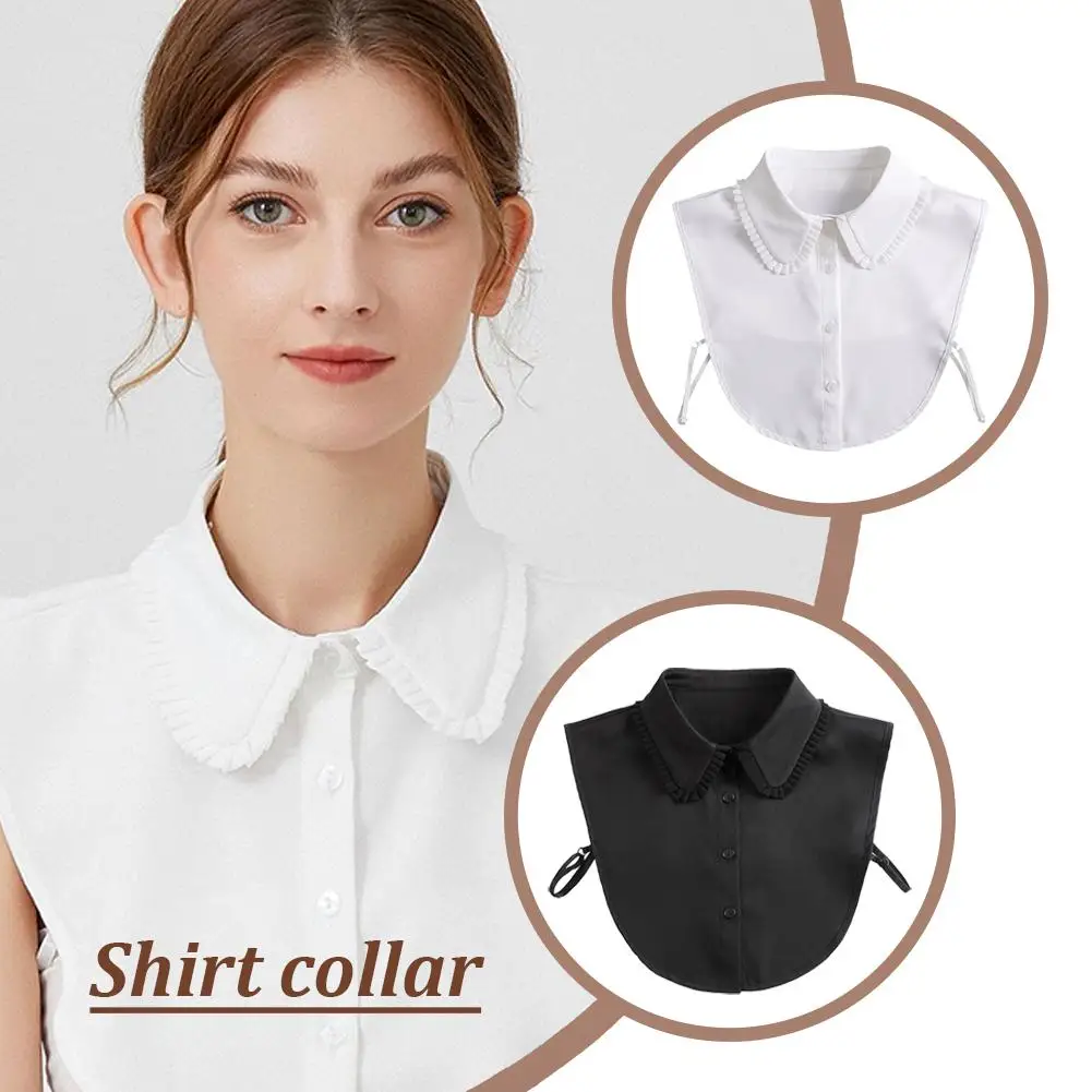 

Formal False Collar Women Embroidery Faux Col Half Blouse Sweater Shirt Shirt Detachable Accessories Fake Collars Collars I7Z9