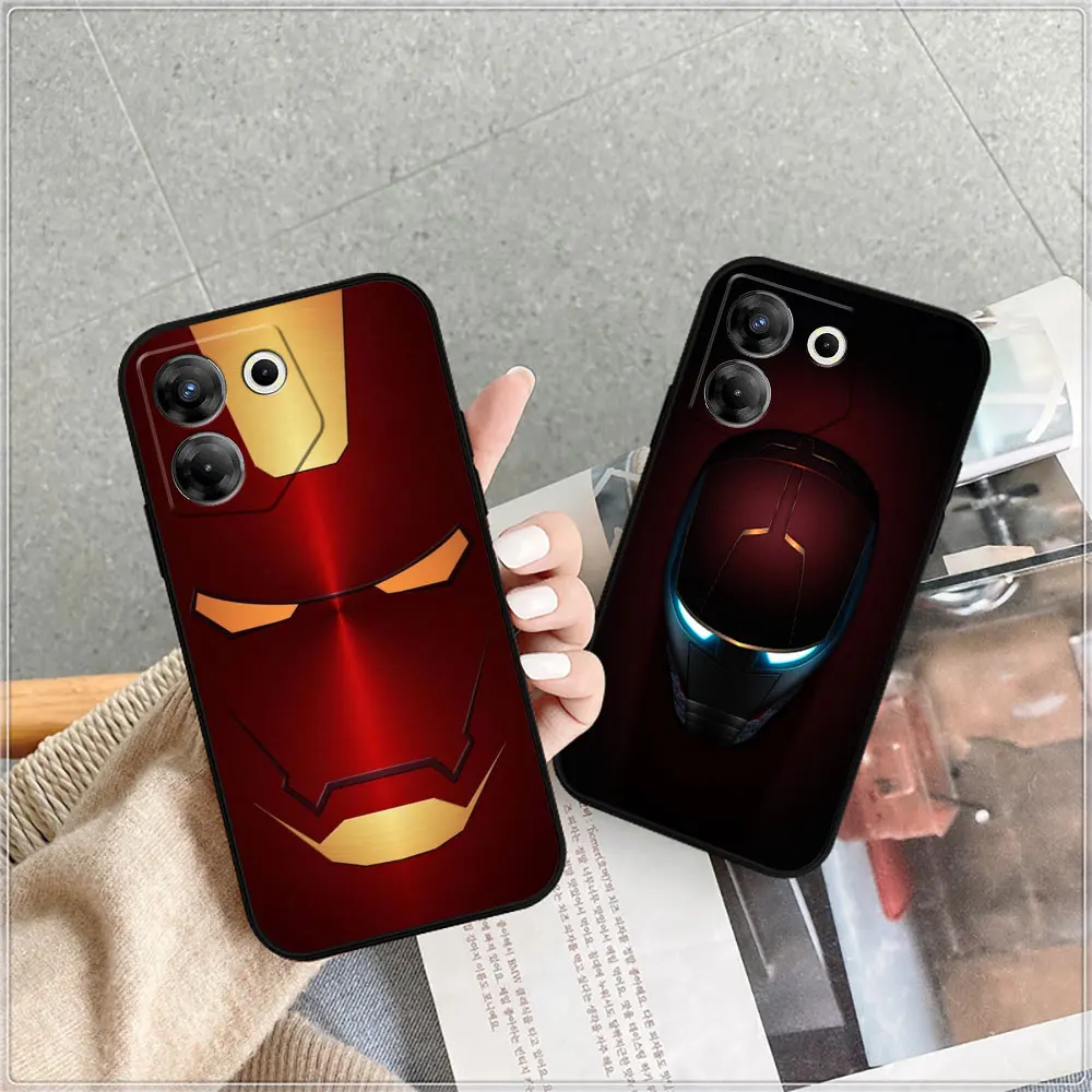 Marvel Iron Man Logo Phone Case For Infinix Tecno Camon 20 19 16 Pova 6 5 4 Neo 2 Smart 8 7 6 Zero 30 20 8 Pro Shockproof Cover