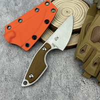 MKM Tactical Survival Straight Knife 8Cr13Mov High Carbon Blade and G10 Micarta Handle Camping Adventure Tool Outdoor Defense