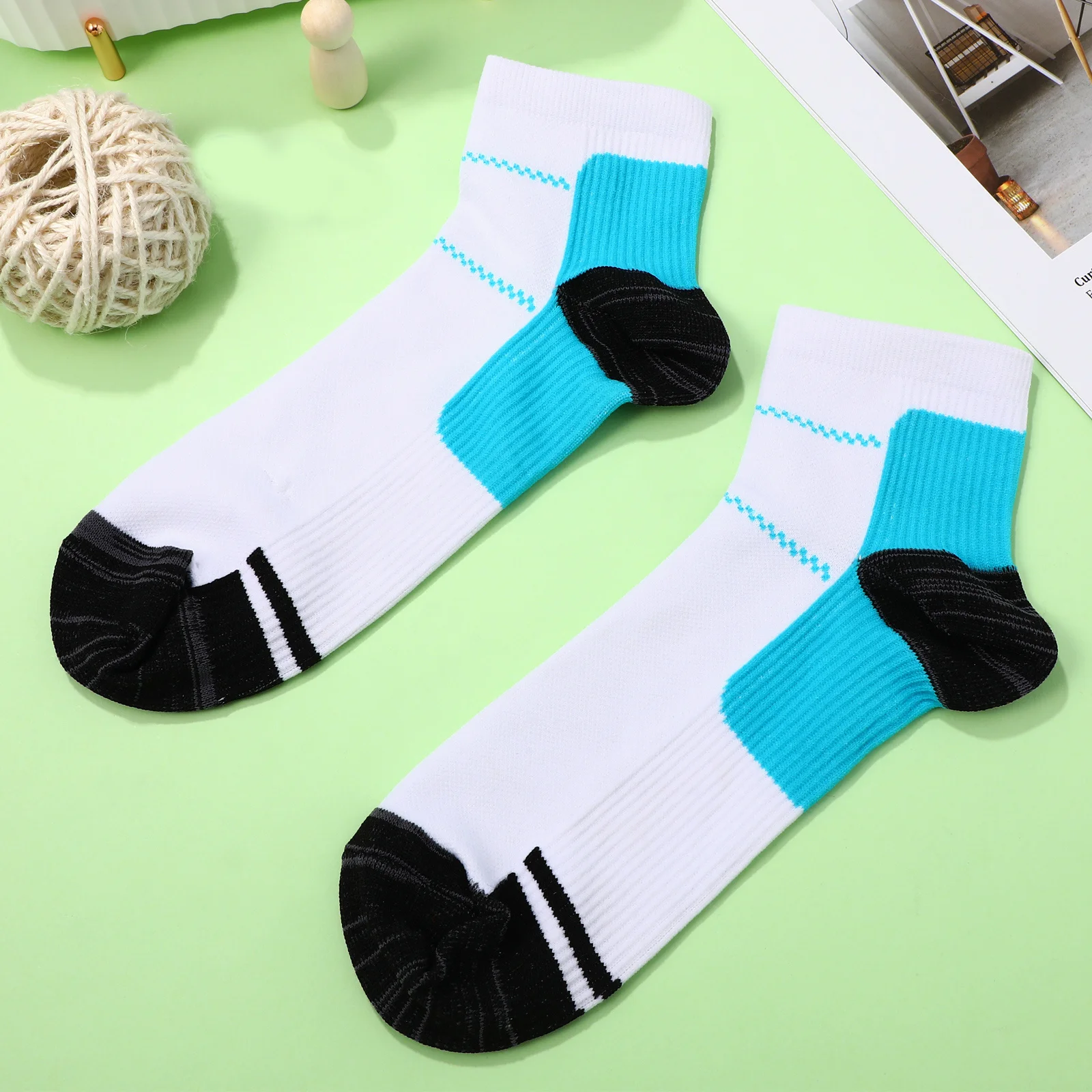 

Compression Socks Pair Blue White Designed for All-Day Wear Reinforced Arch Support Ideal for Foot Pain Heel Spur Comfort