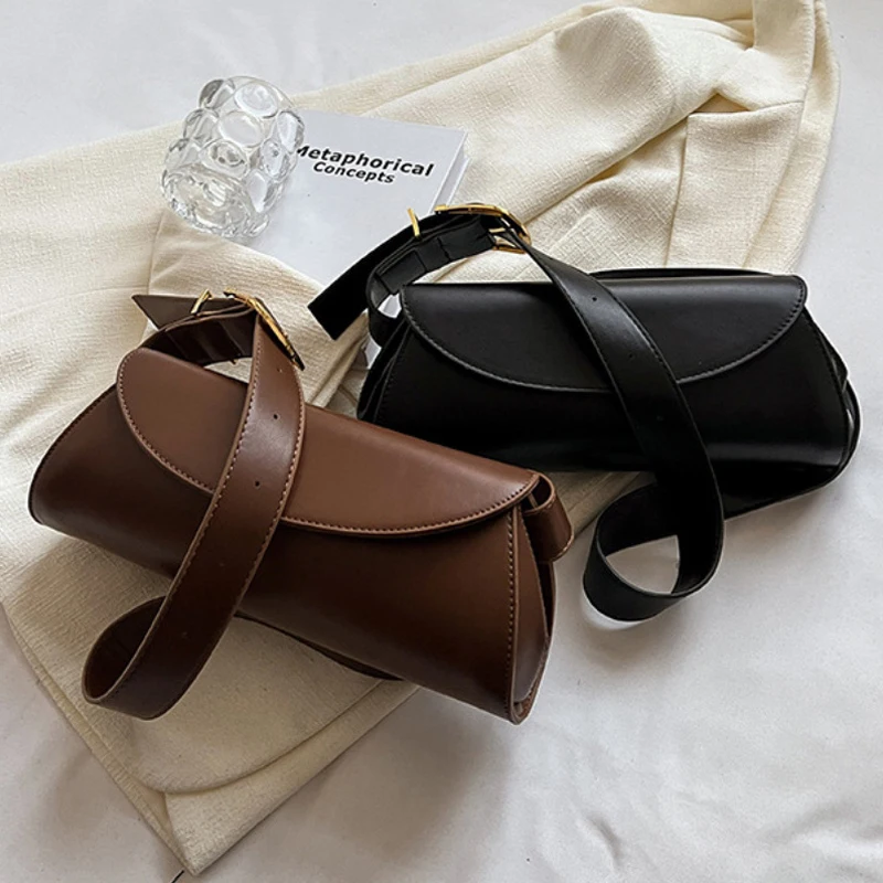 

NEW Adjustable Wide Strap Shoulder Bag for Women Underarm Small Retro Bag Antumn Winter Handbag Shopper Purse Crossbody Bag