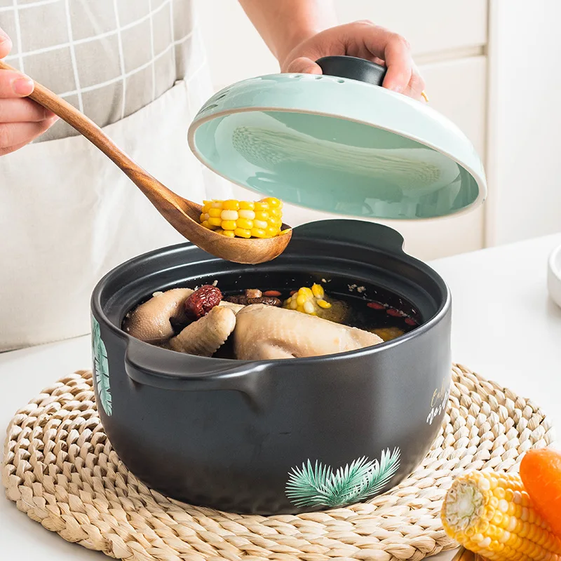 Casserole Stew Pot High Temperature Resistant Soup Pot Ceramic Large Casserole Soup Pot Household Open Fire Gas Soup Pot Small