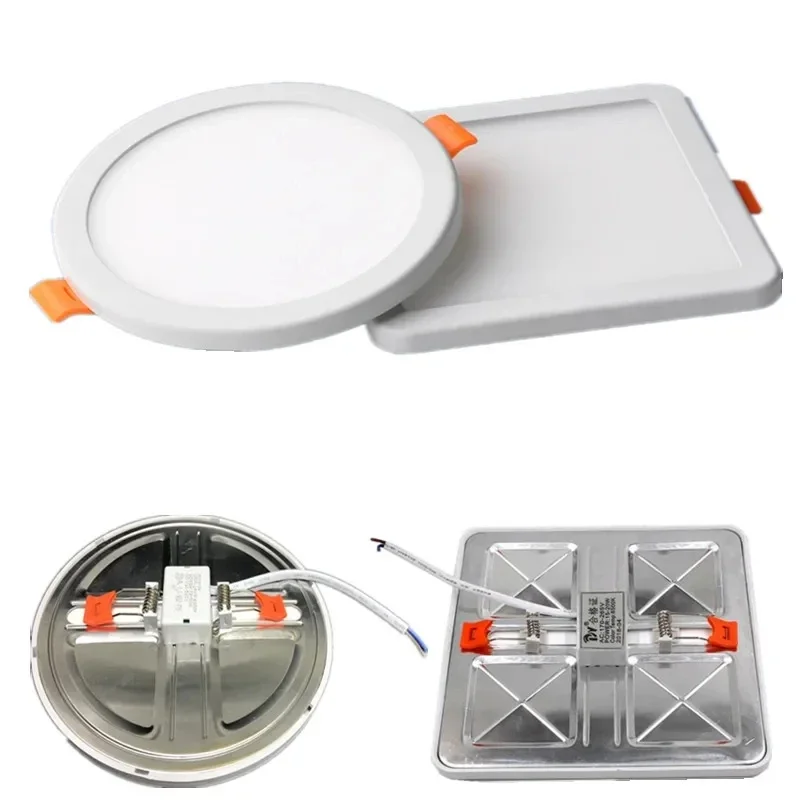 LED Panel Lights Ultra thin Ceiling Downlight 50mm to 200mm Cut Hole Adjustable Panel Light AC85-265V Indoor Lighting Lamp