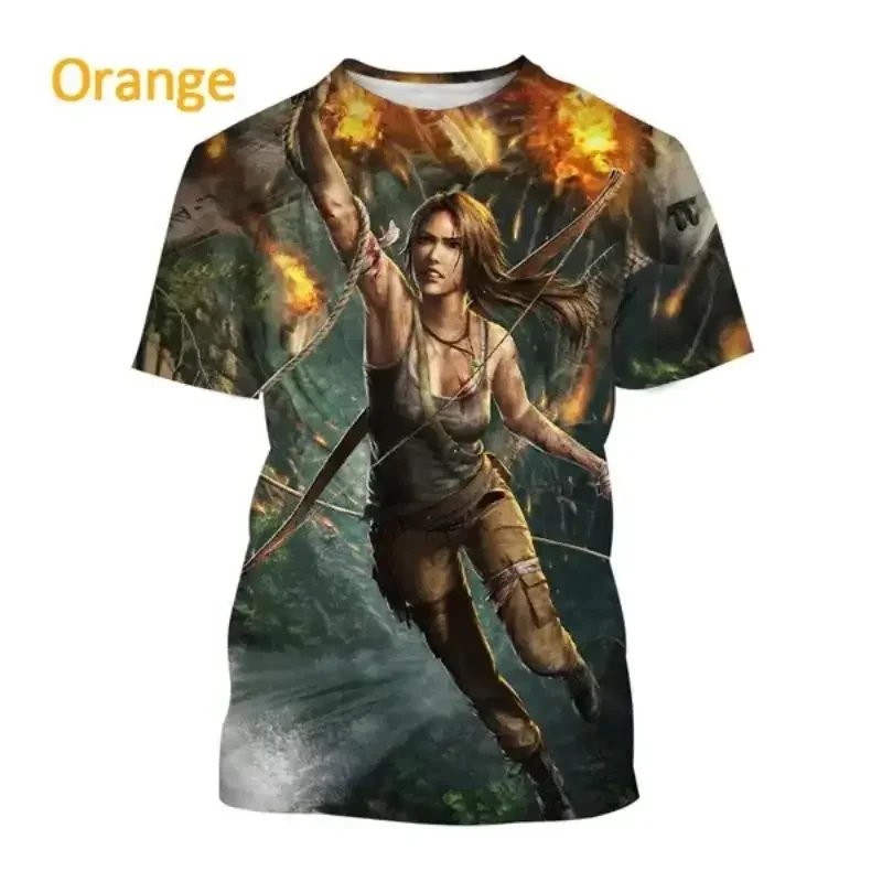 Men T Shirt Classic Video Game Tomb Raider Graphic T-shirt Personality Harajuku Street Oversized T Shirt Unisex Tops Clothing