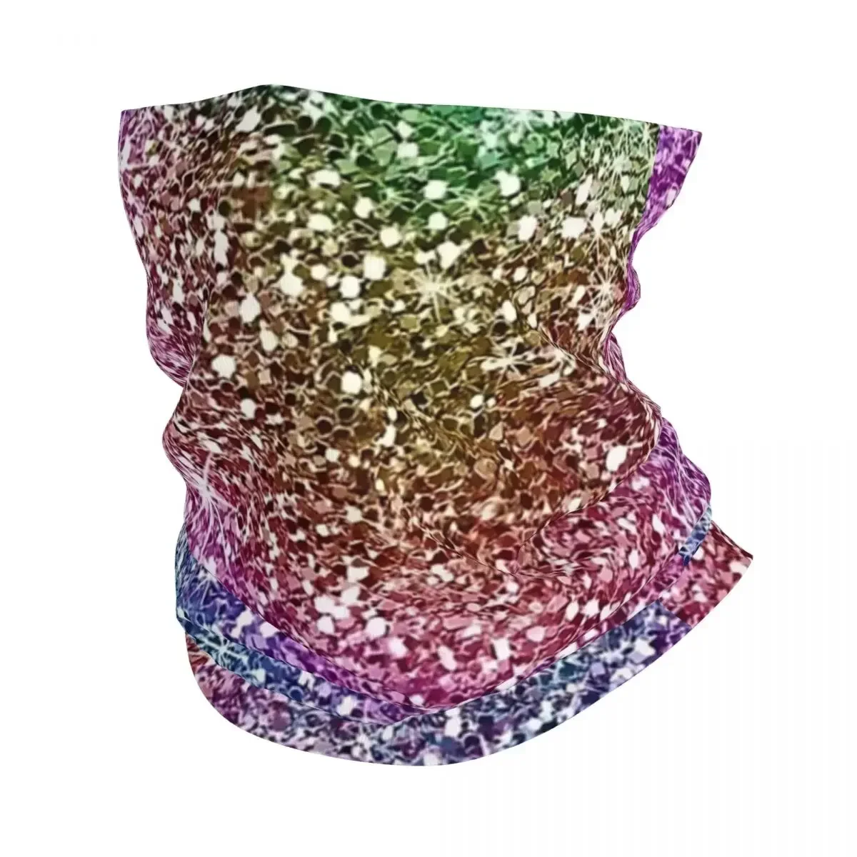 Rainbow Glitter Texture Bandana Neck Cover Printed Face Scarf Multifunction Cycling Scarf Outdoor Sports For Men Women Adult