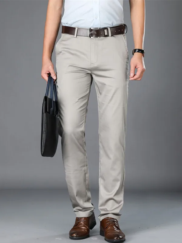 

Busin повседневные свободные брюки прямого кроя для мужчин среднего возраста и ли, не выцветающие, с высокой талией, на молнии, цвета хаки, повседневные брюки...