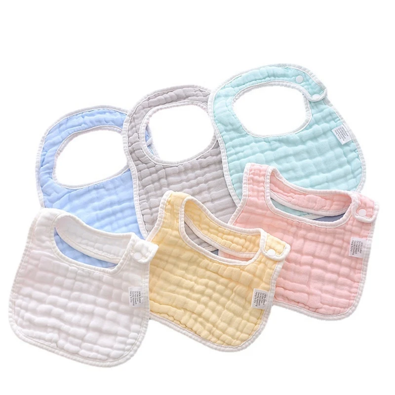 

2024 New Baby Bibs Bandana U-Shape Drooling Bib for Infant Baby Teething Wipe Towel Plain High Absorbent Burp Cloth Bib 6 Pieces