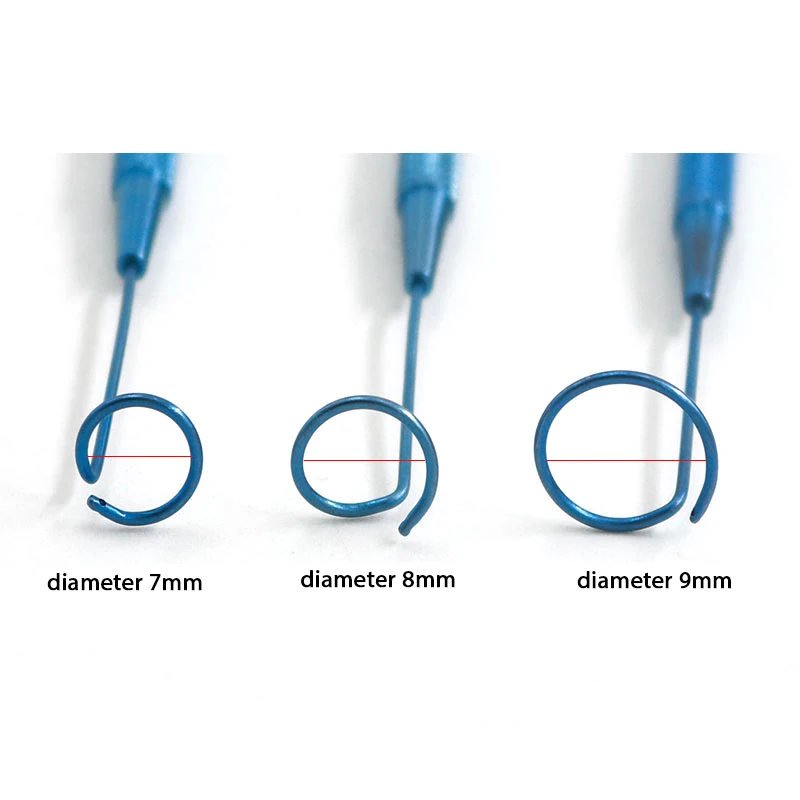 Sonde de conduit lacrymal en queue de over, acier inoxydable, alliage de titane, trou affleurant, double tête