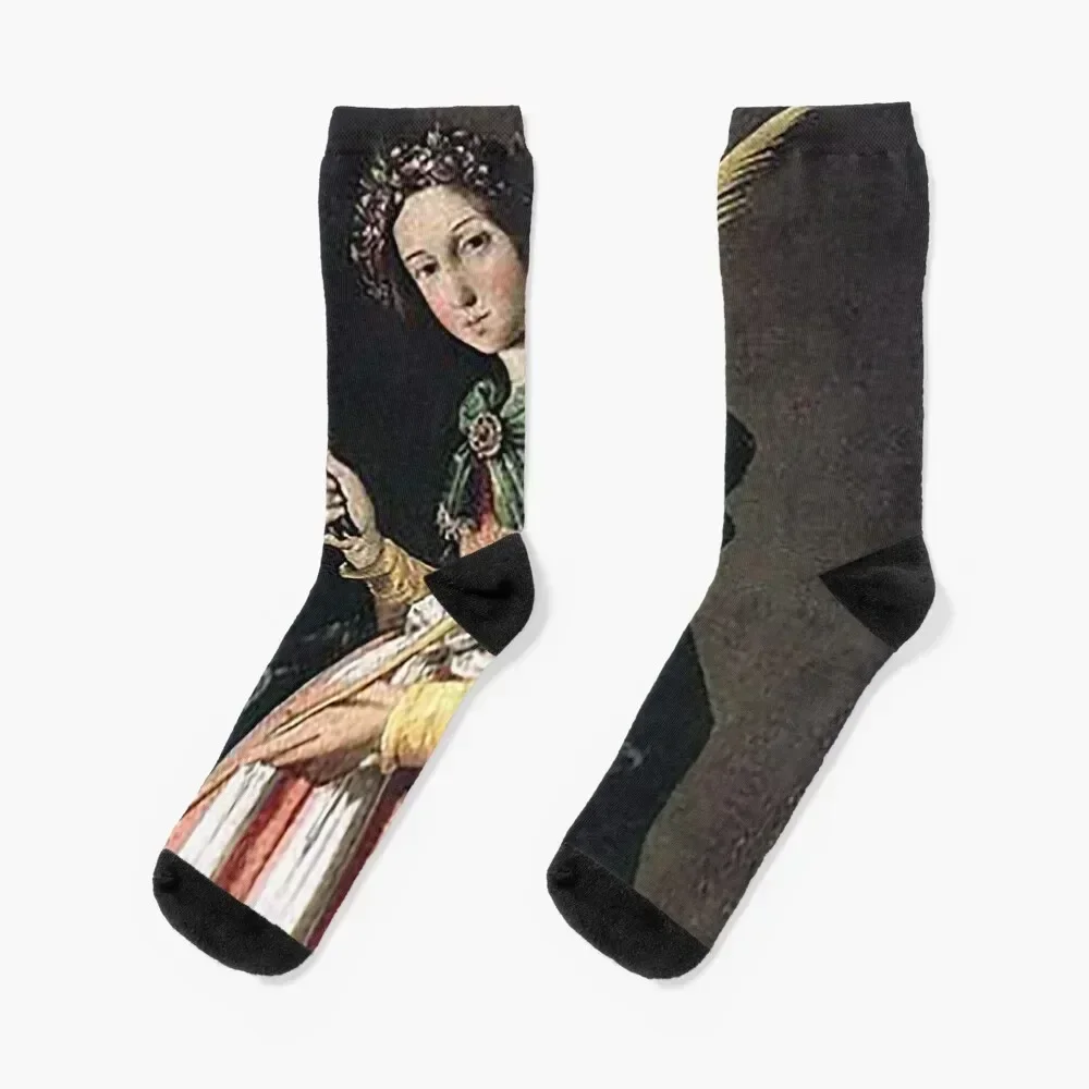 

St. Apollonia - Francisco de Zurbaran Socks halloween colored gym Children's Socks Male Women's