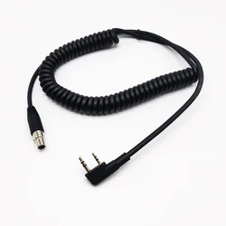 2 контакта для Baofeng Kenwood Walkie Talkie to Mini XLR5 Jack, спиральный кабель для GA Military, авиационный вертолет, радио гарнитура