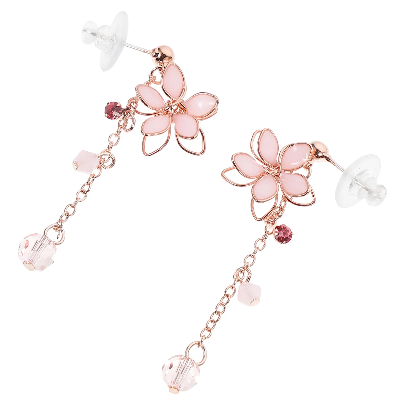 

Flower Girl Cherry Blossom Earrings Miss The Gift Drip Oil Metal Female Blossoms