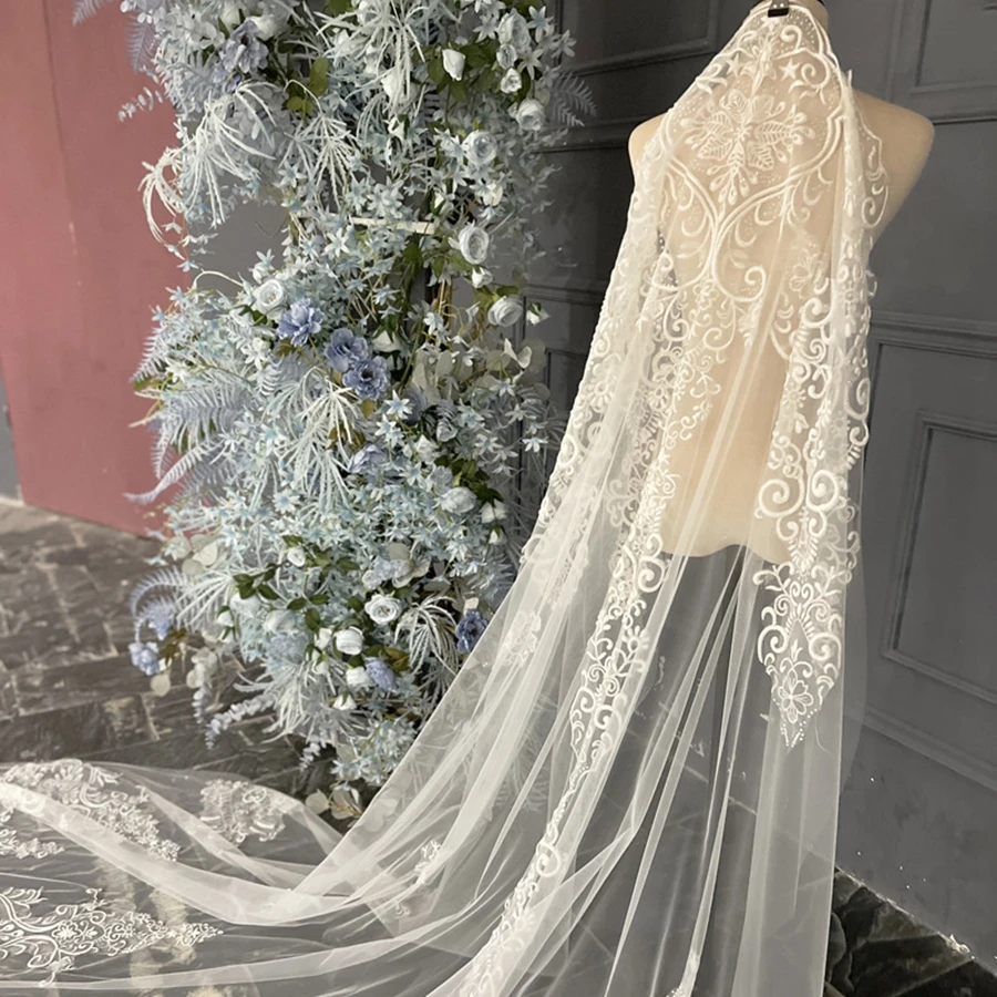 New Arrival Ivory Cathedral wedding veils for women wedding accessories Velos de novia Bridal veils Matrimonio Velos de novia