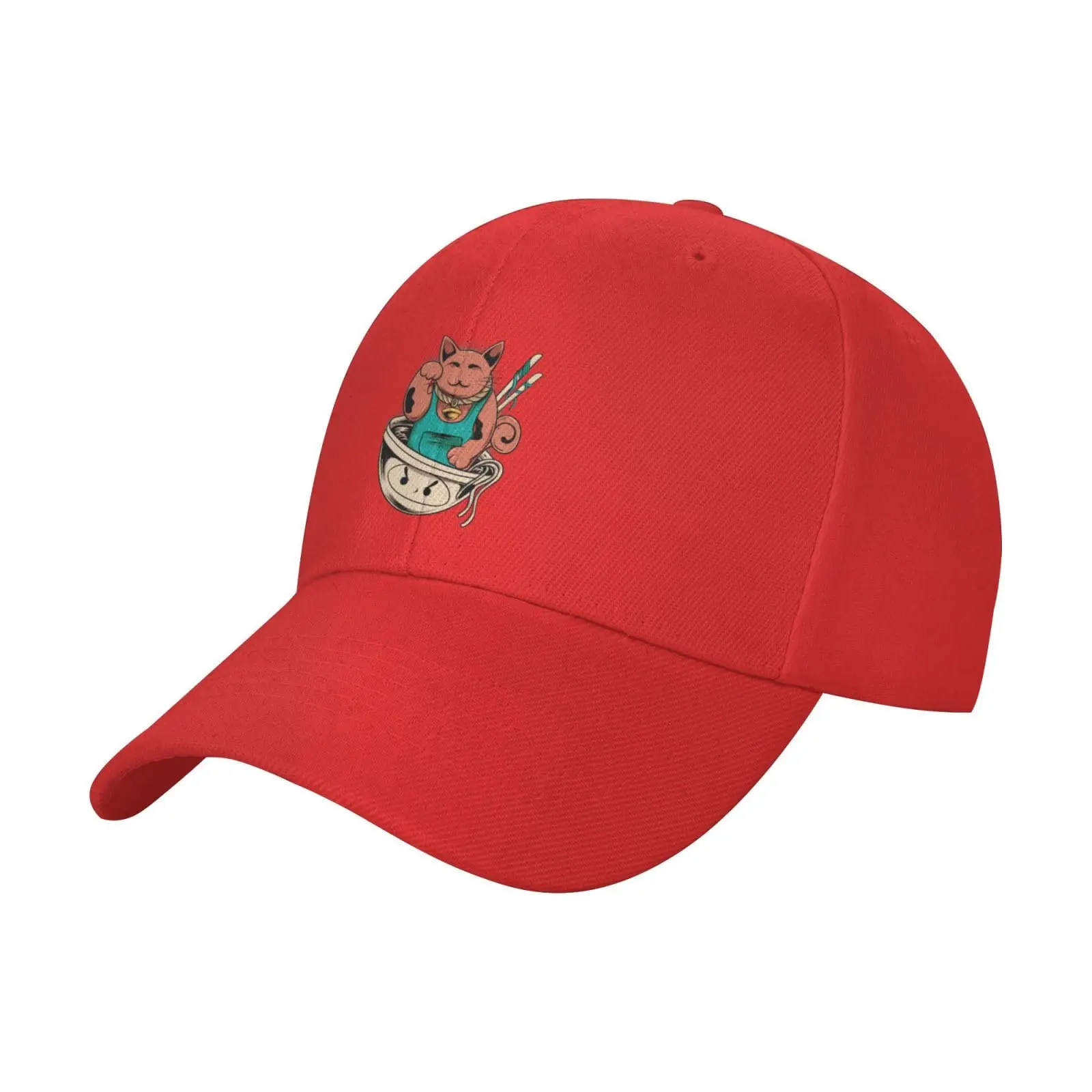 Lucky Cat and Noodles Baseball Cap Women Men Hat Truck Driver Baseball Caps Adjustable Dad Hats