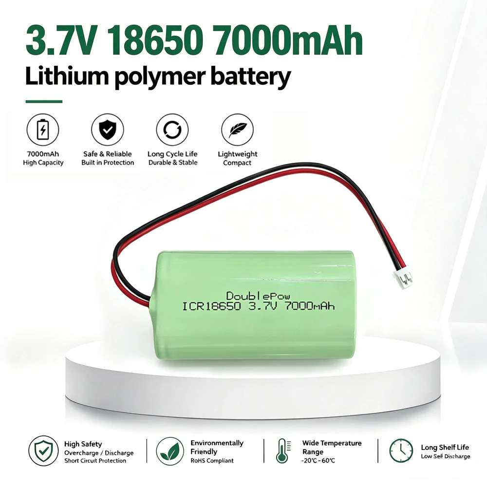 3,7 V 18650 7000 mAh Akku LED Licht Bluetooth Lautsprecher Solar Lichter Straßenlaternen Überwachung Ausrüstung + PH 2,0 Stecker