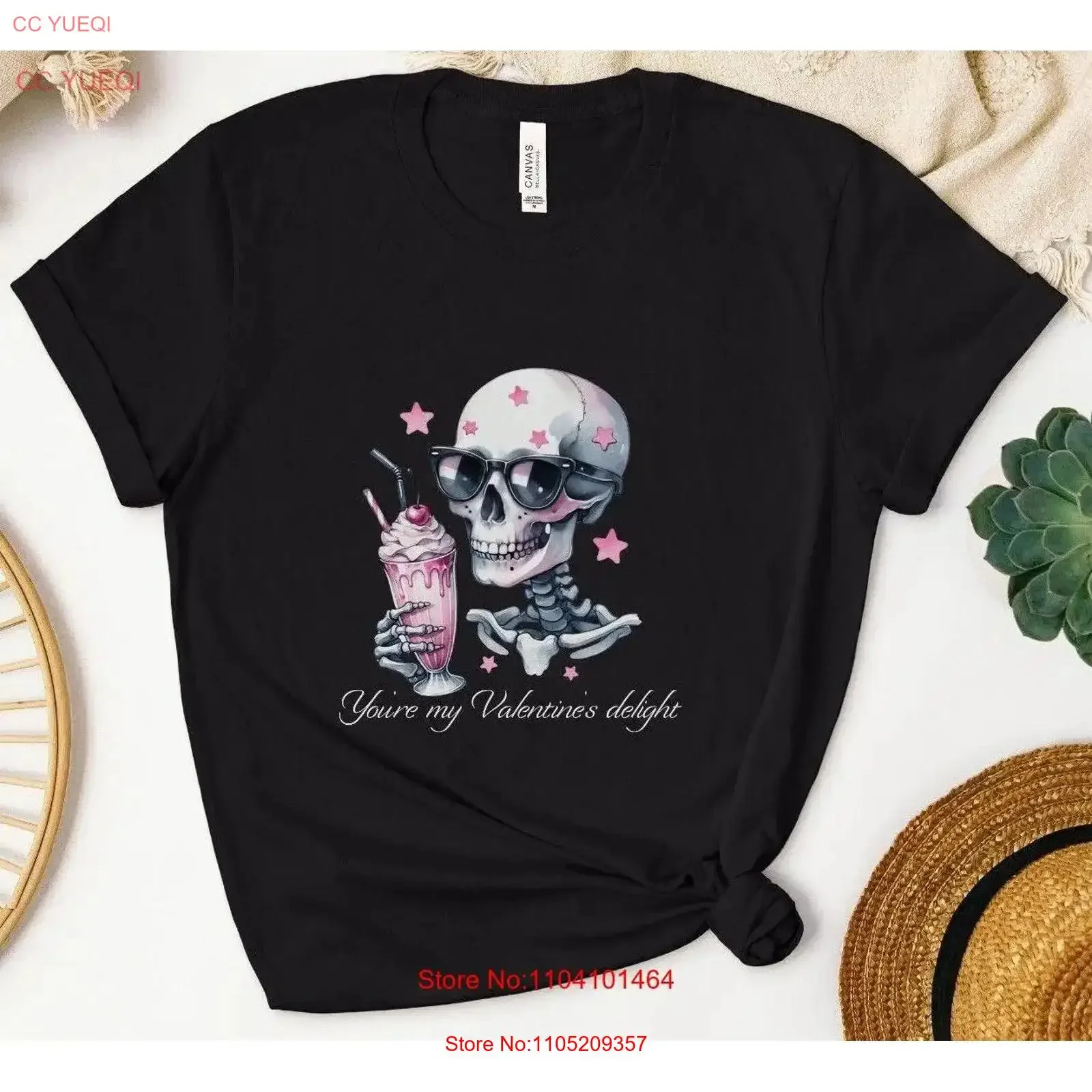 Valentine's T shirt 'You're my Delight' Skeleton milkshake vintage Washed Slightly designer clothes fashion Soft streetwear