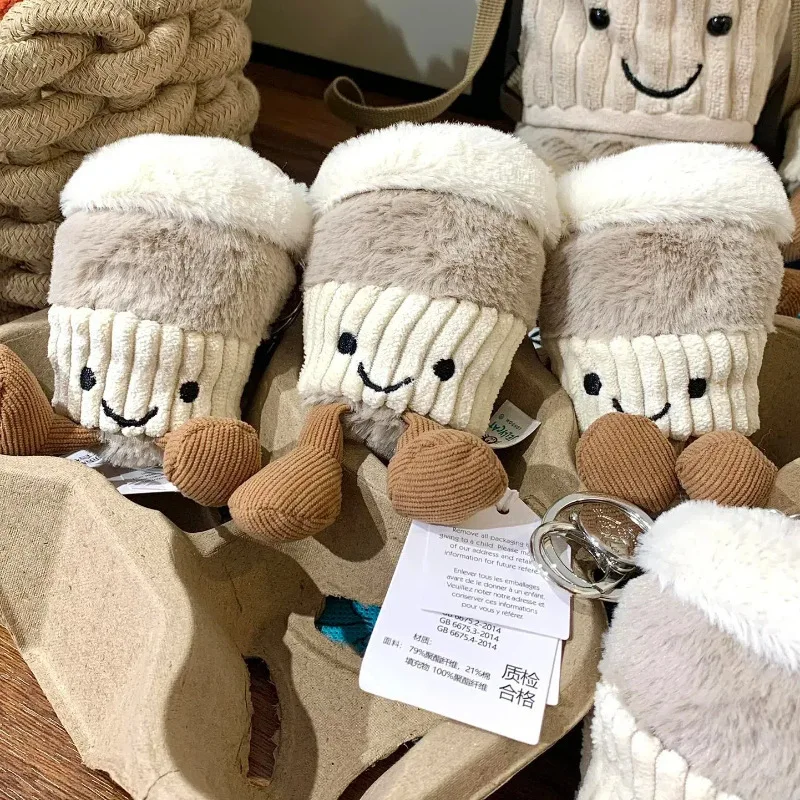 Adorable Plush Toy Keychain Coffee Cup Hanging Doll Cute Companion Bag Doll Soft Stuffed Animal Keychains For All Ages