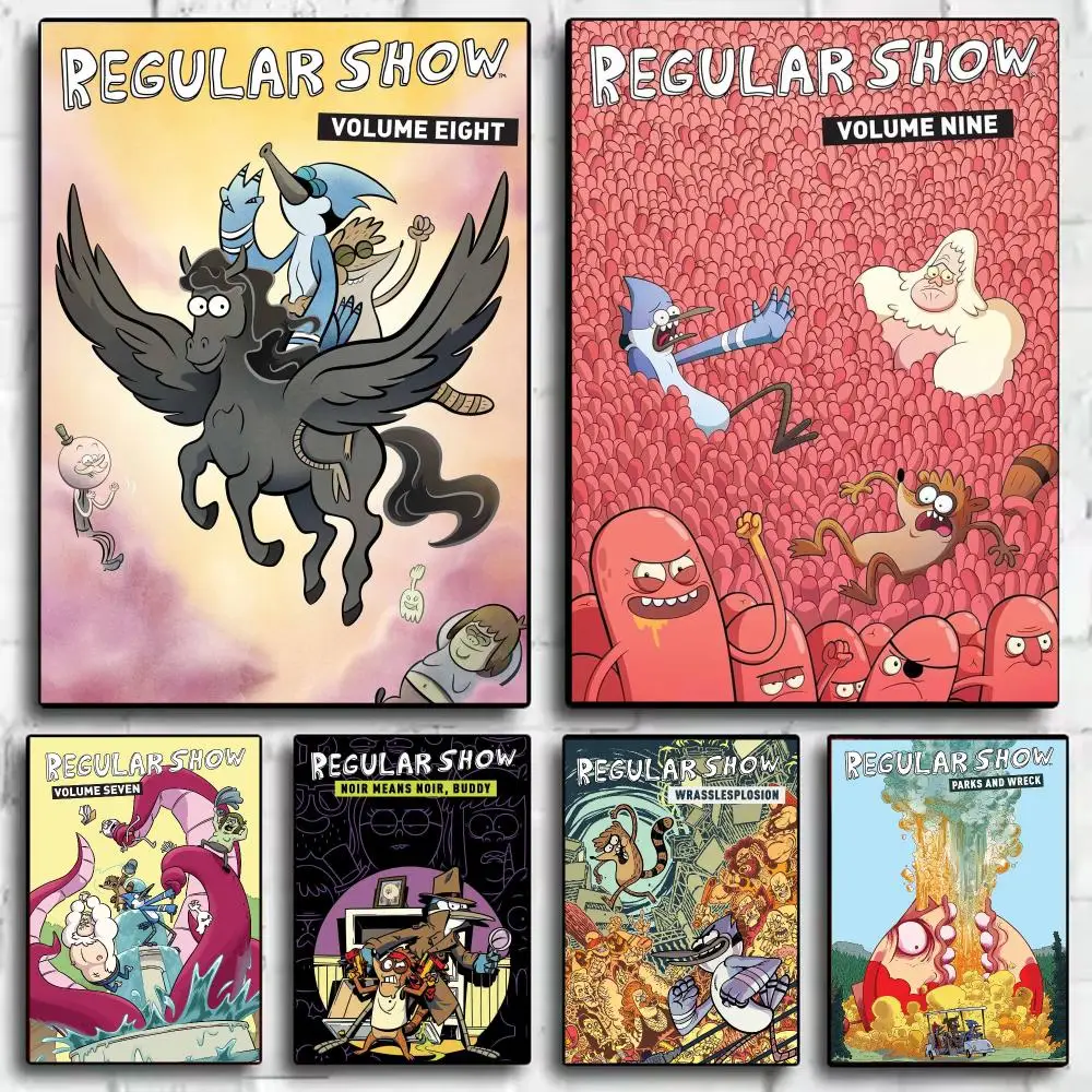 Classic Anime R-Regular Show Poster Wall Art Poster Print Decorative Artwork for Bedroom Living Room Office Home Decoration