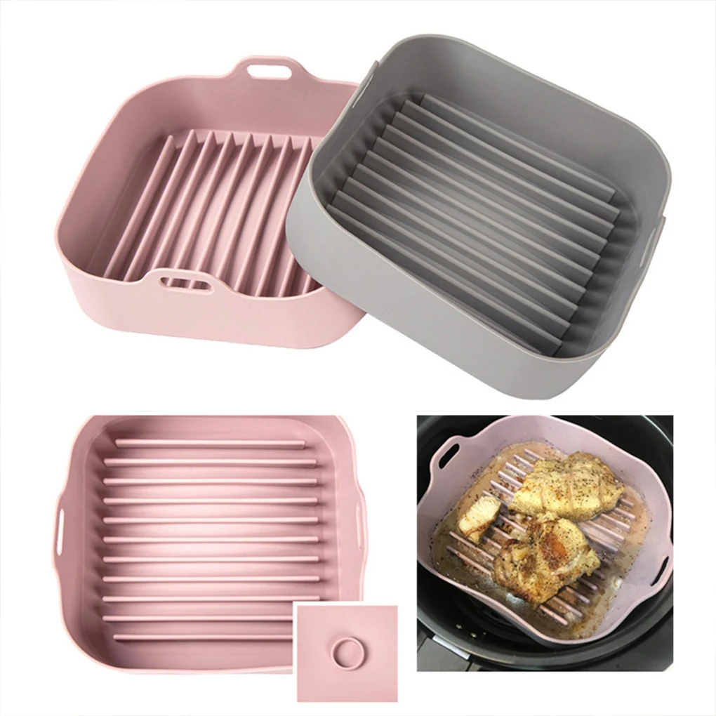 

Air Fryer Silicone Pot Reusable Oven Basket Bread Baking Washable Replacement Barbecue Pan Kitchen Cooking Accessories