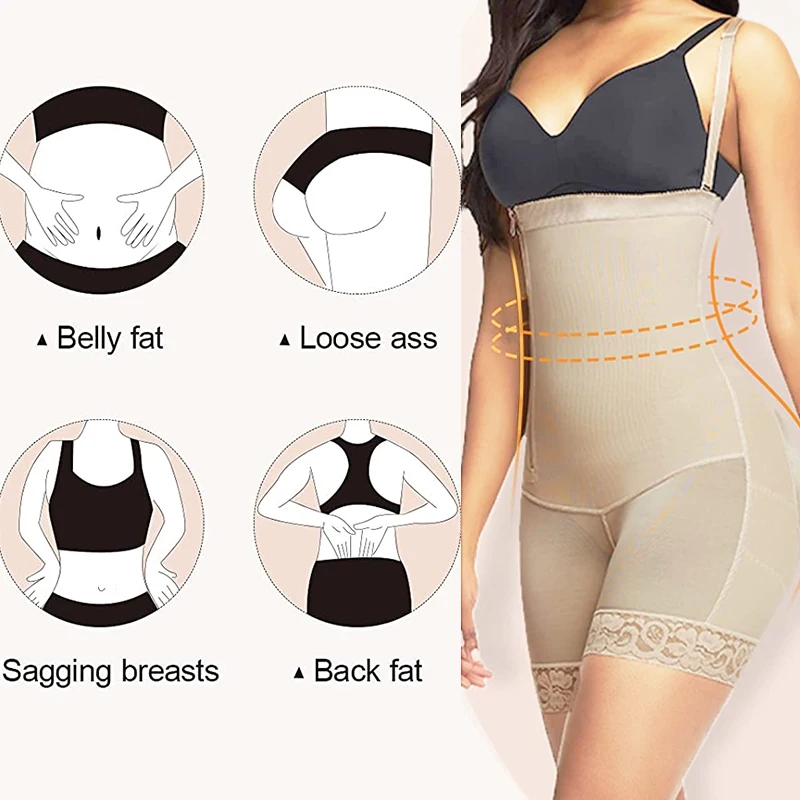 GUUDIA Body Shapewear Colombianas Fajas Tummy Control Shaperwear Body Shapers Zip laterale Body Shaper cerniera laterale ganci interni