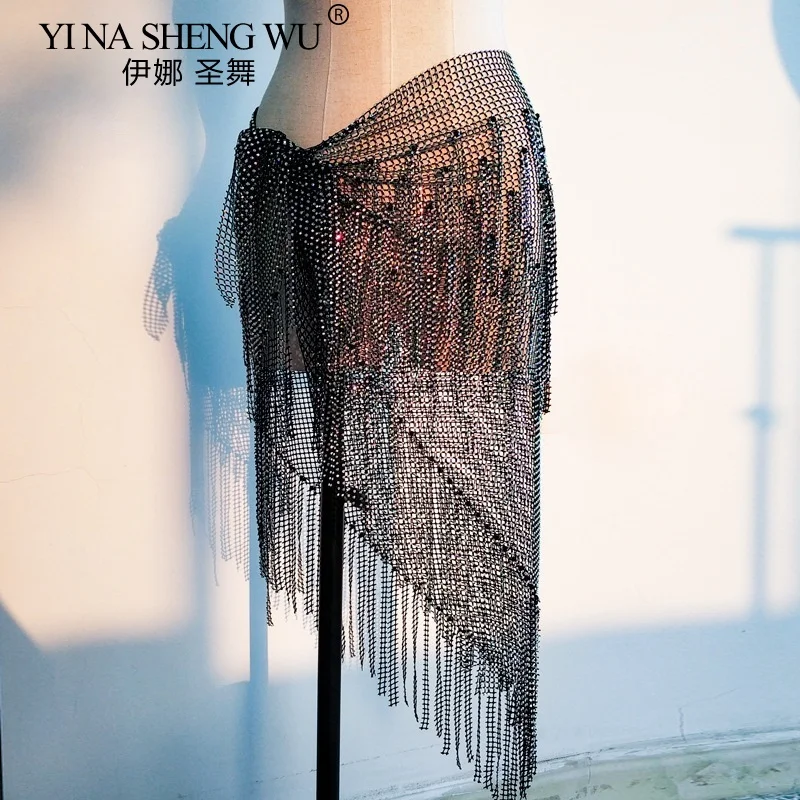 Dança do ventre elegante desempenho acessórios cinto para mulheres triângulo cachecol borla nádegas cintura adulto dança do ventre hip cachecóis