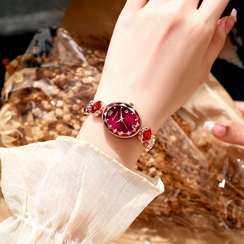 BONARGER Lucky Four-Leaf Clover Bracelet Quartz Watch Water-Resistant Fashion Women's Watch Bracelet-Style Watch Gifts for Women